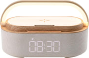 Wireless Charging Alarm Clock Bluetooth Speaker Bedside Light Up Dock