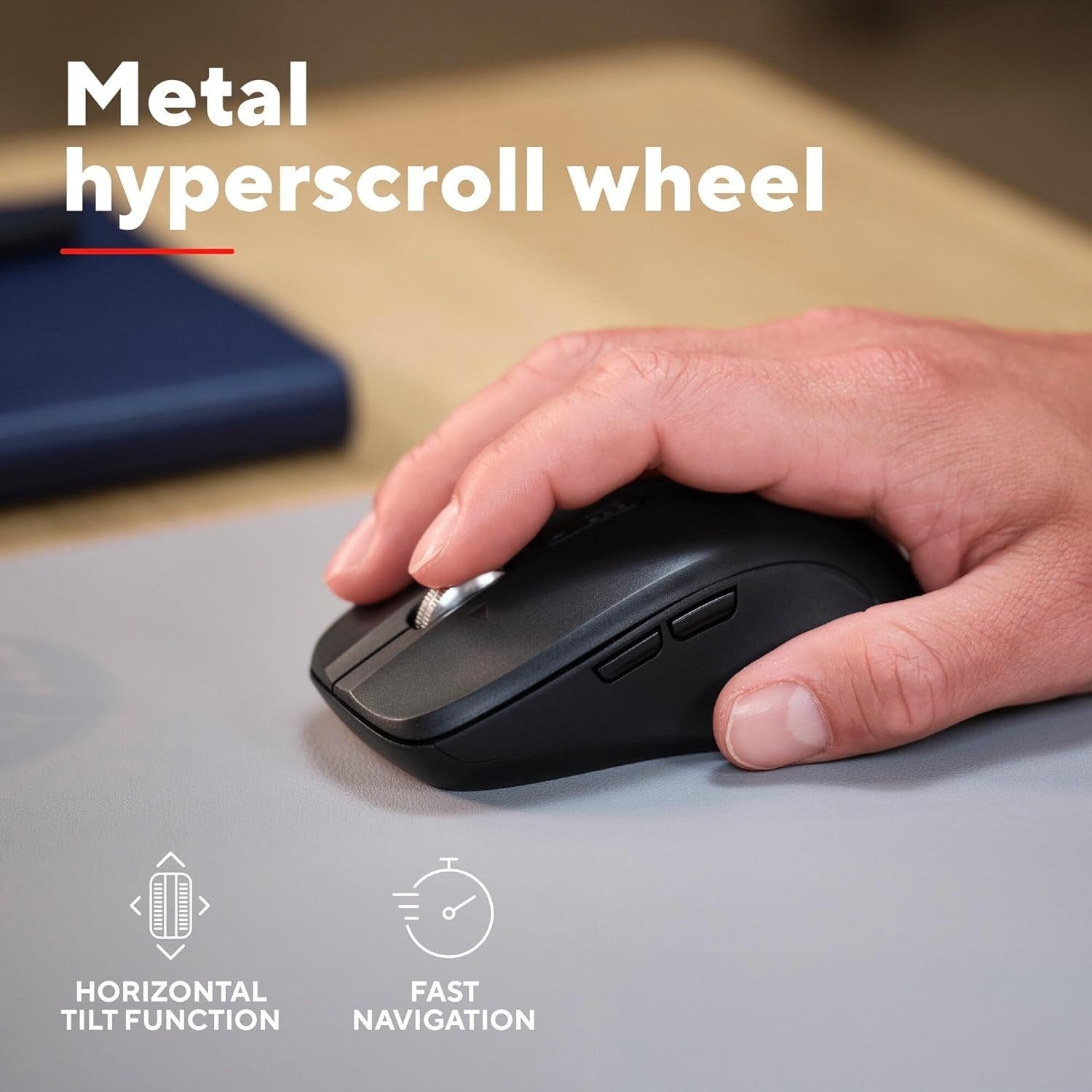 Hyper Scroll Wireless Mouse Bluetooth 2.4G Silent Multi Device Horizontal Wheel