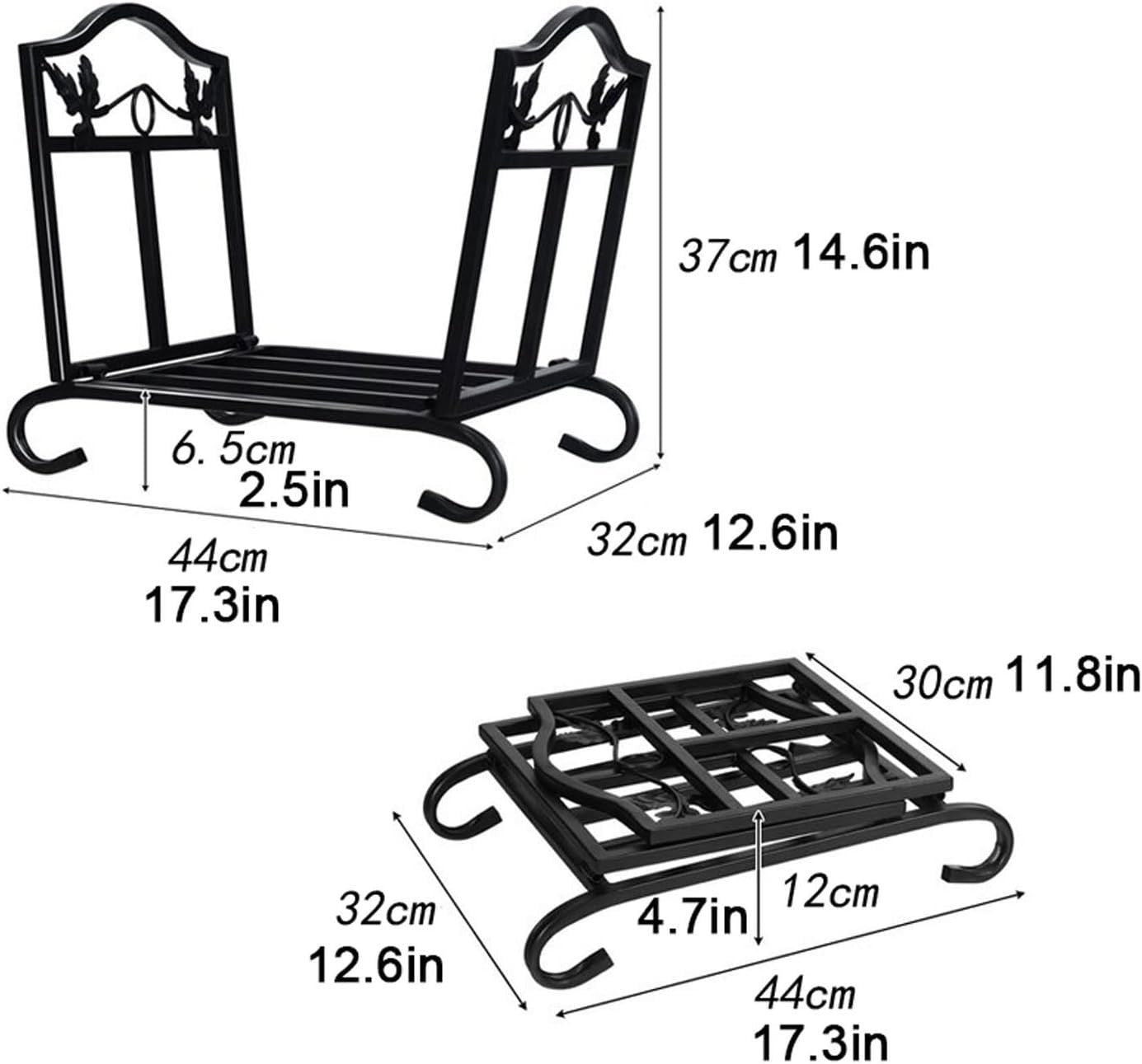 Heavy Duty Outdoor Indoor Firewood Rack Log Holder - Durable Steel, Weatherproof