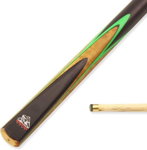 57in Centre Joint Snooker Pool Cue Ash Shaft 9mm Tip Green Butt