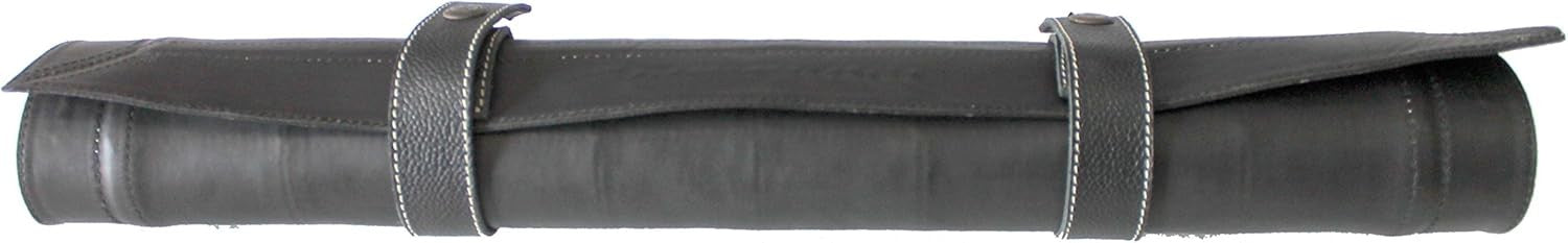 19" Leather Roll-Up Chess Board | Tournament Travel Mat | Luxury Black Suede