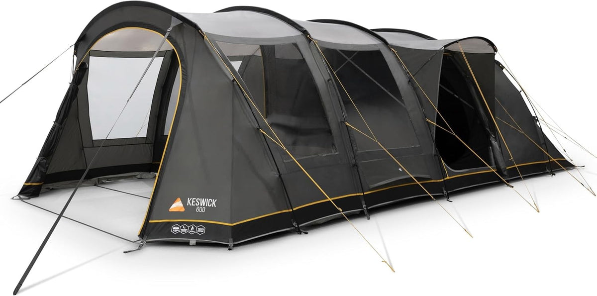 6 Man Family Tunnel Tent 4000mm Waterproof Double Living Area