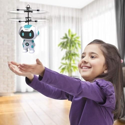 Hand Sensing Robot Drone Toy for Kids 3+ LED Helicopter Indoor/Outdoor