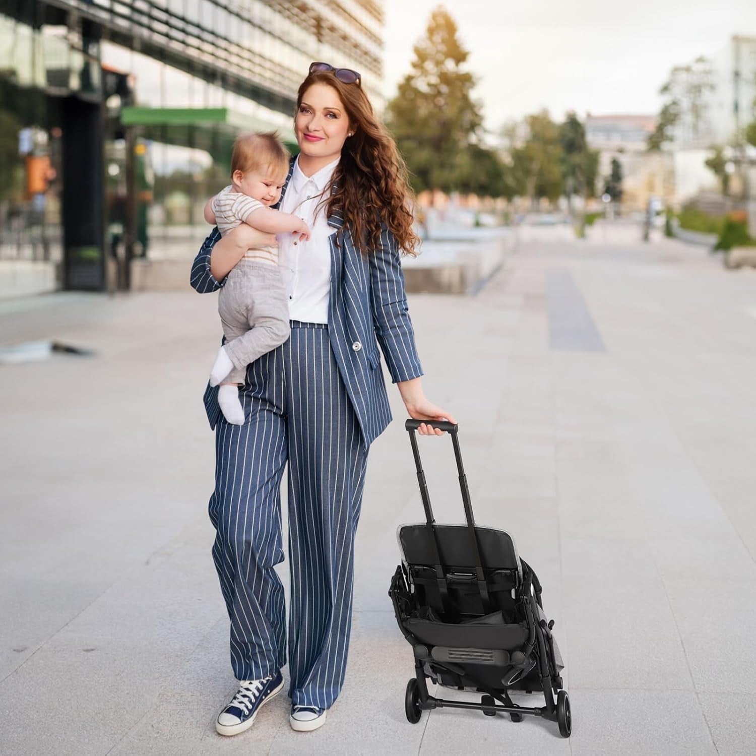 One-Hand Fold Baby Stroller Compact Travel Buggy Lightweight 0-15kg