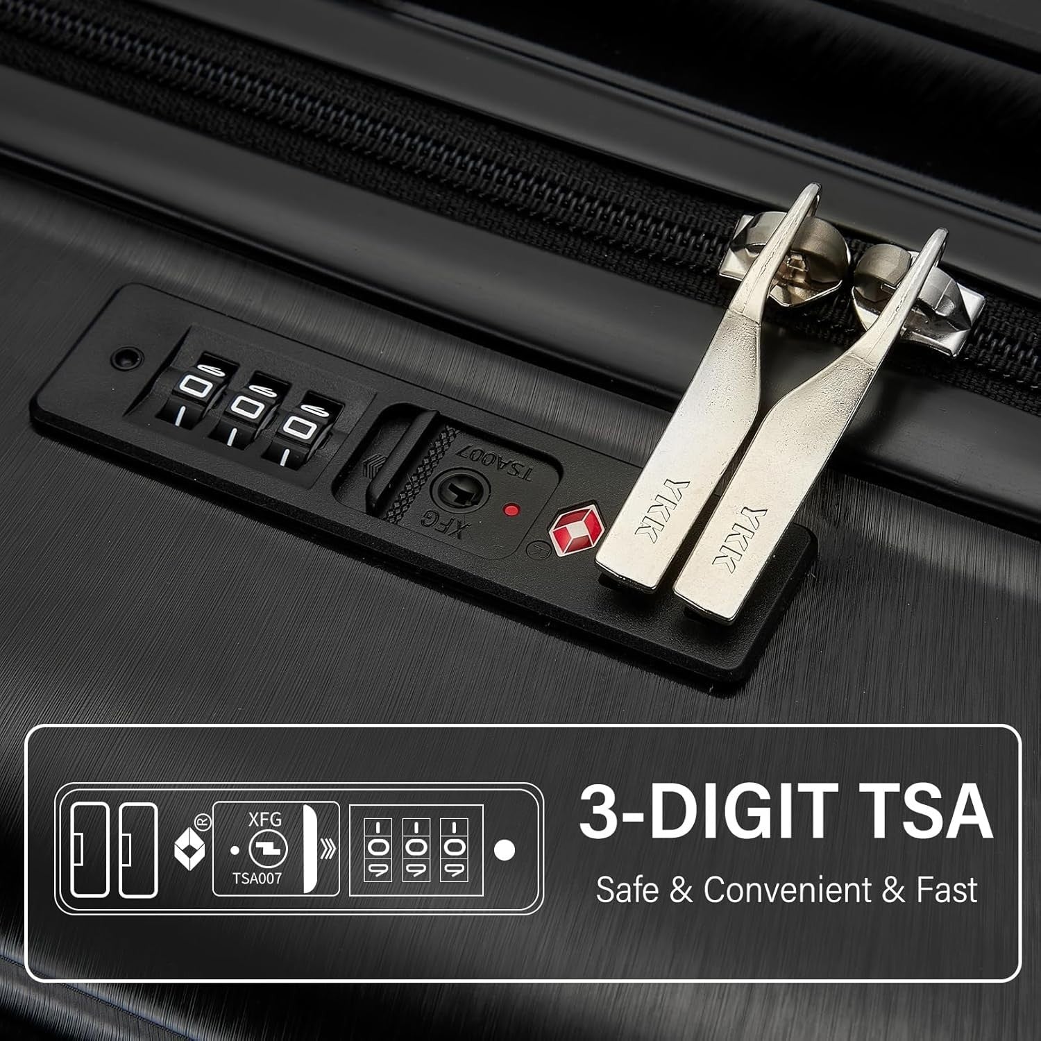 24” Lightweight Checked Hard Shell Suitcase TSA Lock Spinner Wheels