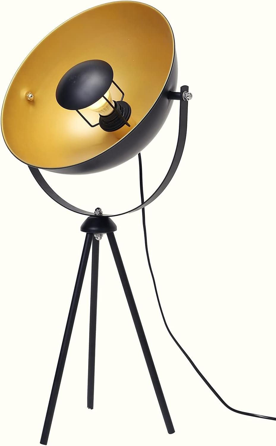 Retro Tripod Floor Lamp Vintage Black Gold Studio Light Metal Standing Lamp