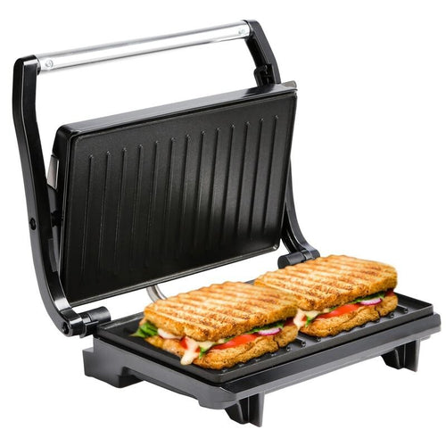 700W Non-Stick 2 Slice Panini Press Sandwich Toastie Maker Grill Black