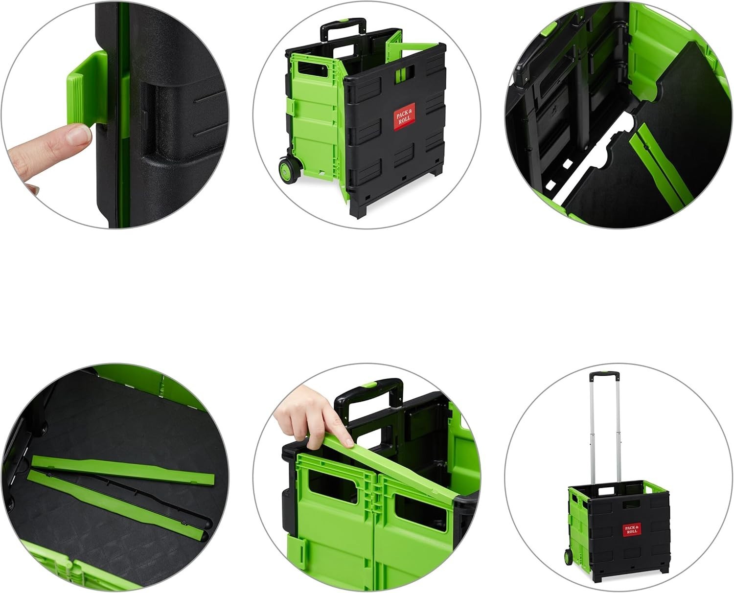 Foldable 50L Shopping Trolley with Telescopic Handle – Up to 35kg Load