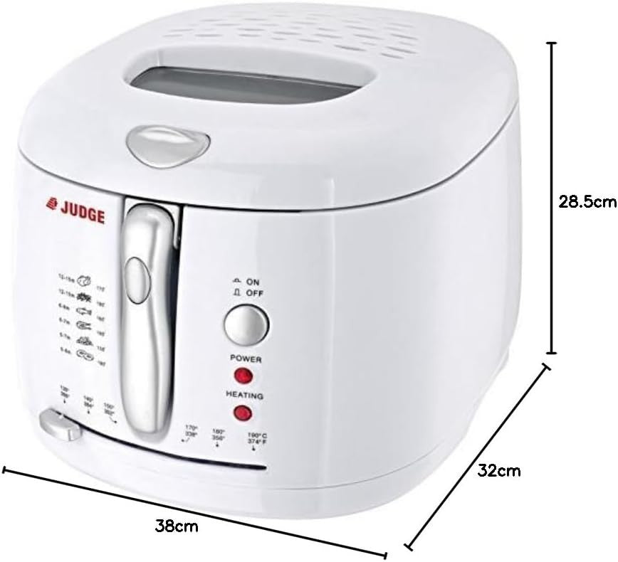 2.25L Deep Fat Fryer 1500W Adjustable Thermostat Low Odour