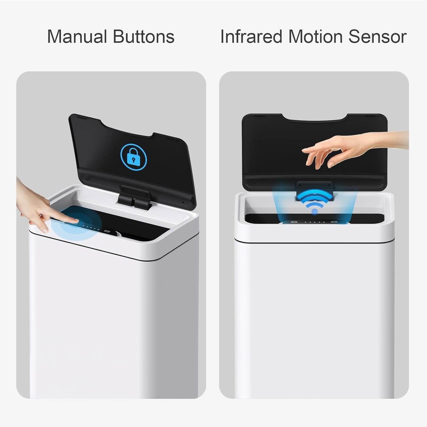 50L Automatic Touchless Kitchen Bin Stainless Steel Motion Sensor