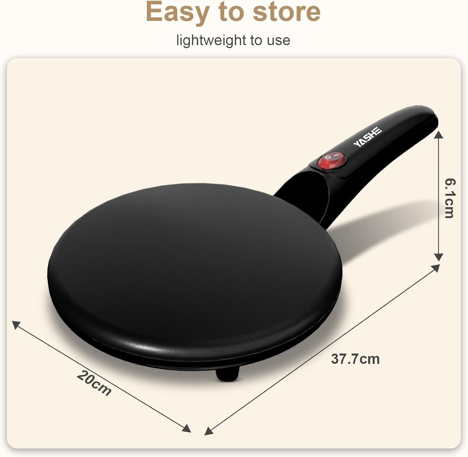 800W Non-Stick Crepe & Pancake Maker – Fast Heating, Easy Clean, Portable