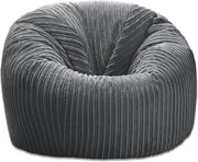 XXL Grey Cord Bean Bag Chair Adult Lounge Sofa Seat Floor Cushion Filled