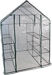 8-Shelf Walk-In Greenhouse Clear PVC Cover 143x143x195cm Weatherproof
