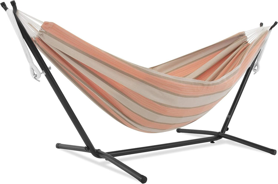 Double Hammock with Stand – Heavy Duty 450lb Capacity, Indoor Outdoor Patio Bed