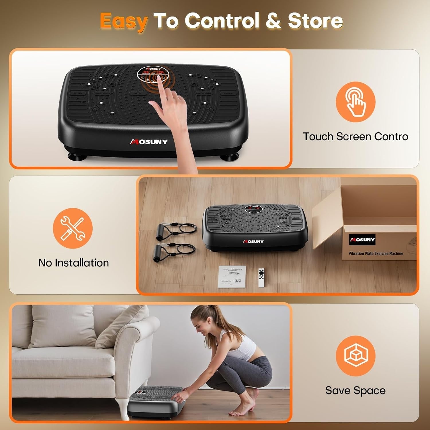 Dual Motor Vibration Plate Exercise Machine 120 Speeds 450LB Home Gym
