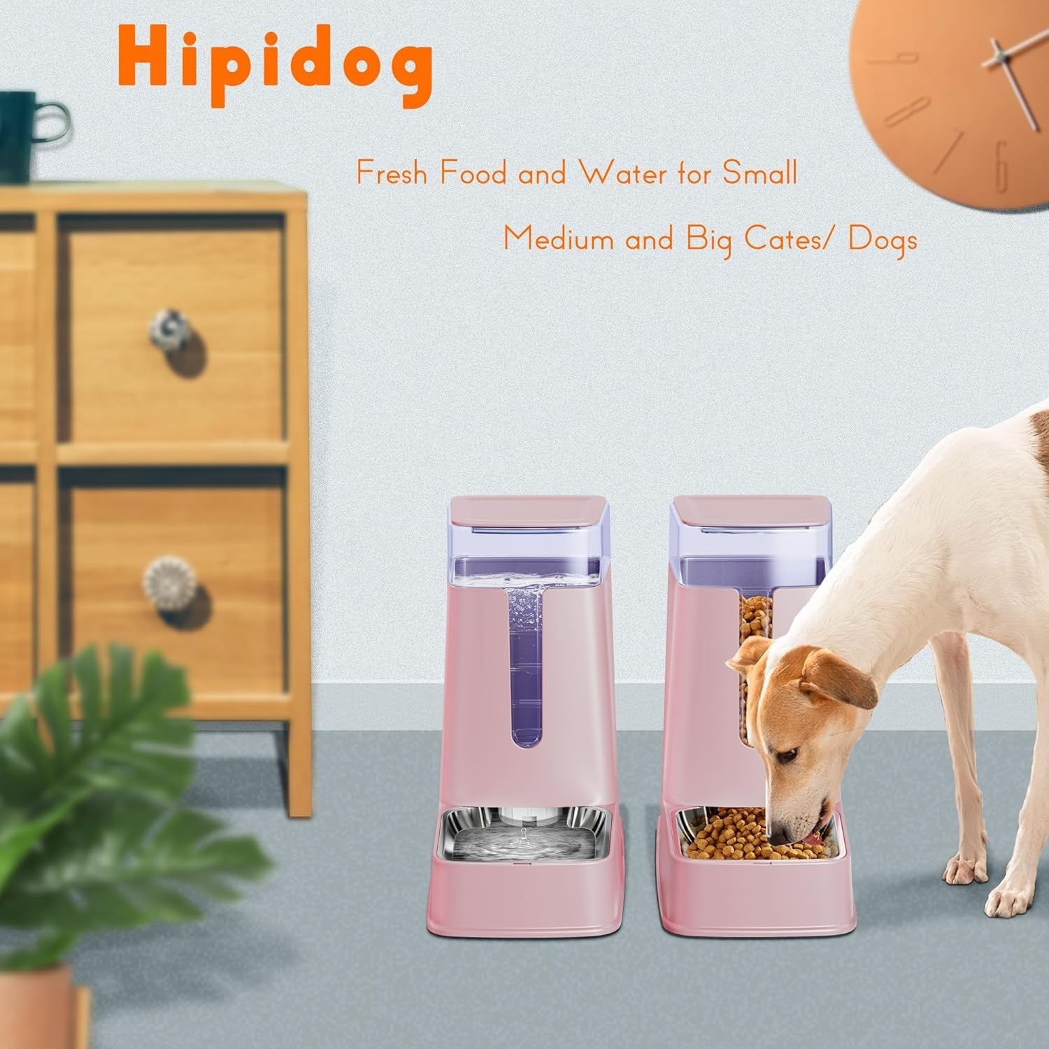 Automatic Pet Feeder Water Dispenser Set 3.5L Stainless Steel Bowls