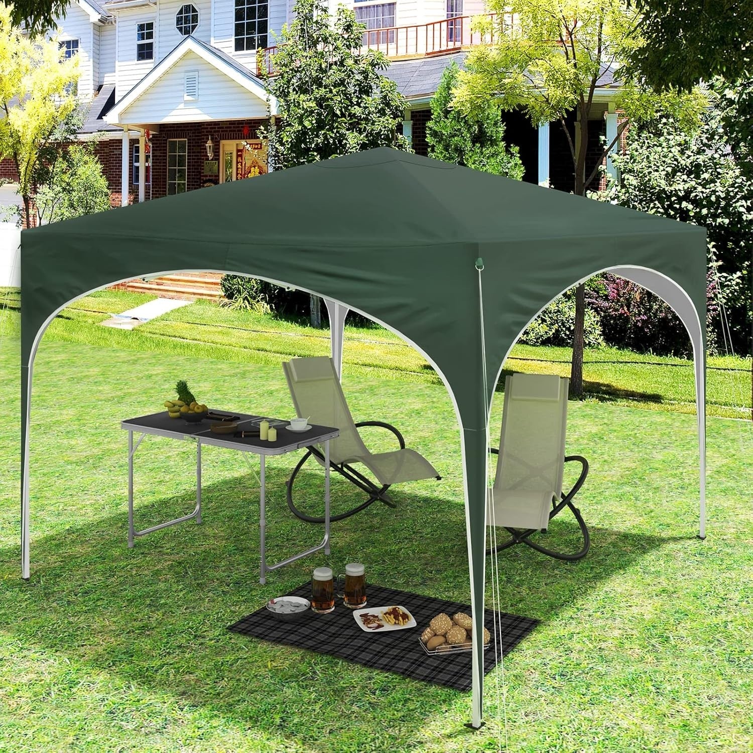 3x3M Pop-Up Gazebo Folding Event Tent Waterproof UV-Protected Green