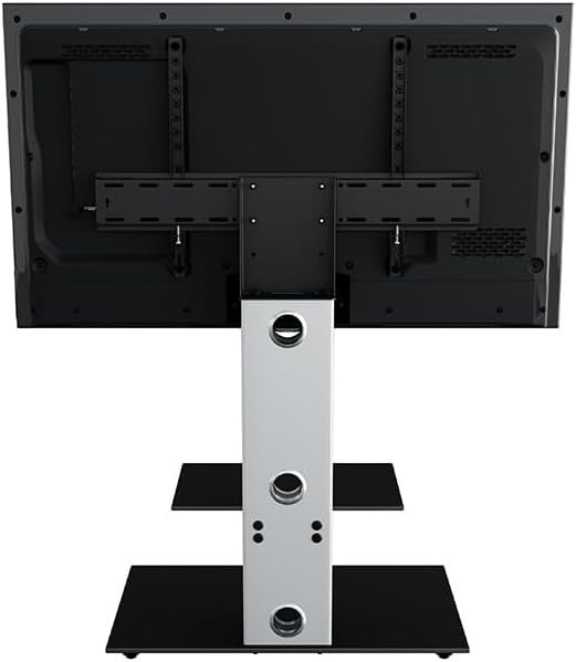 TV Floor Stand Mount for 32-65” Screens Glass Shelves Cable Tidy