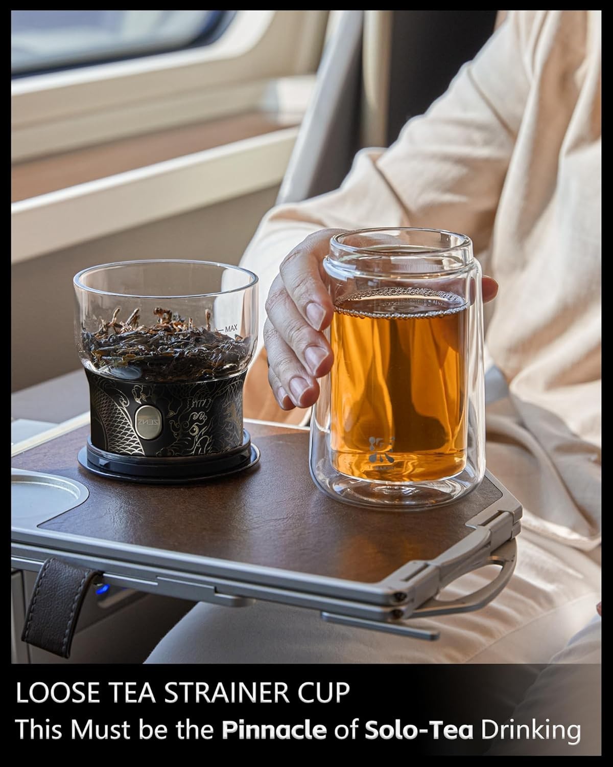 One Touch Tea Maker 270ml Glass Infuser Set with Cup & Carry Case