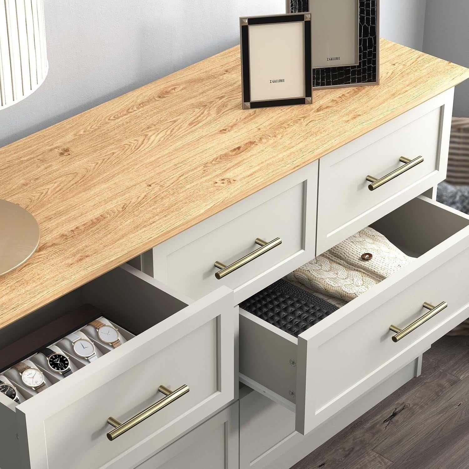 7-Drawer Storage Chest for Bedroom, Entryway & Living Room – Light Grey/Oak