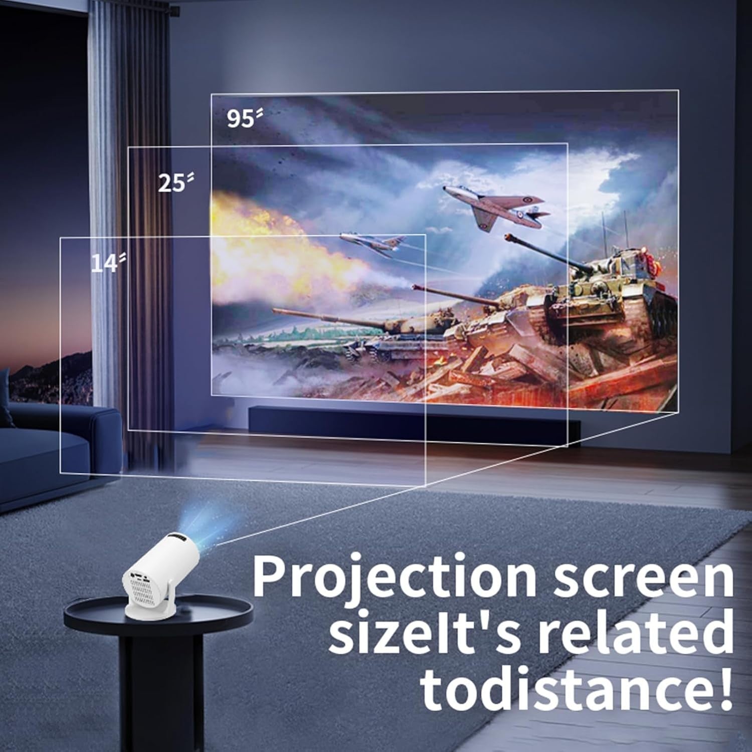 1080P Mini Projector WiFi Bluetooth Portable Outdoor Home Cinema 150”