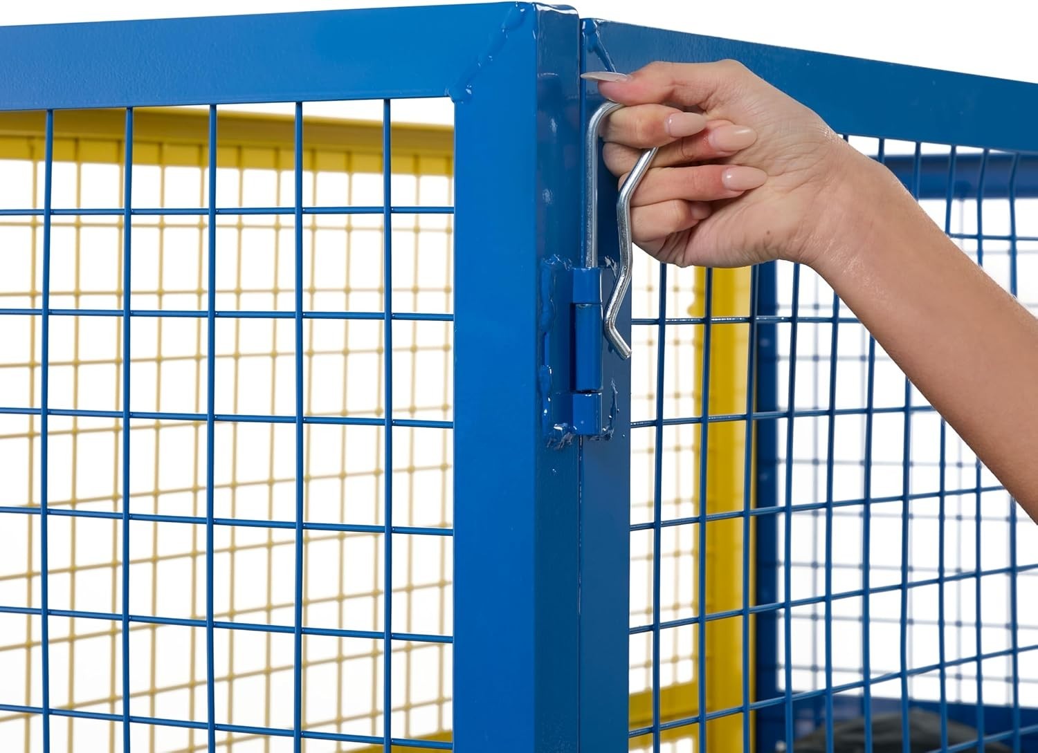 Heavy Duty 1000kg Trolley Mesh Cage Platform Cart Pneumatic Wheels