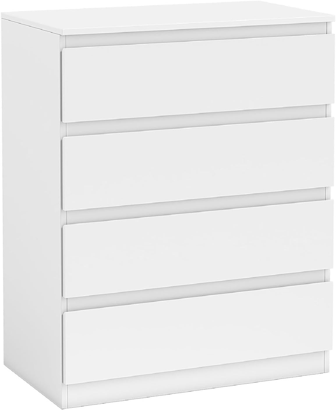 White High Gloss 4 Drawer Chest Modern Storage Unit for Bedroom 70x89cm