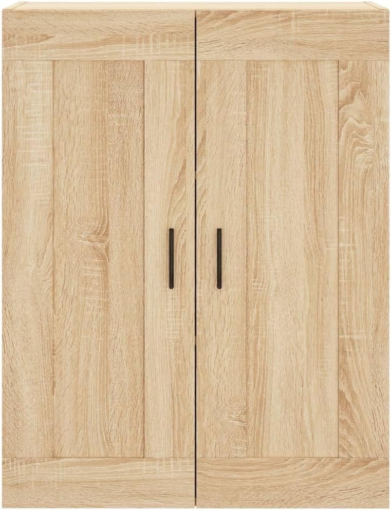 Wall Mounted Oak Storage Cabinet - 3 Compartments, Space-Saving & Stylish