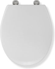 White Toilet Seat Soft Close Quick Release Adjustable Hinges Antibacterial