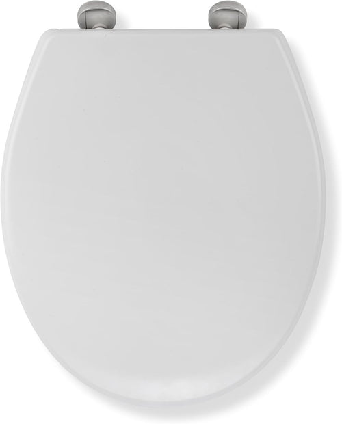 White Toilet Seat Soft Close Quick Release Adjustable Hinges Antibacterial