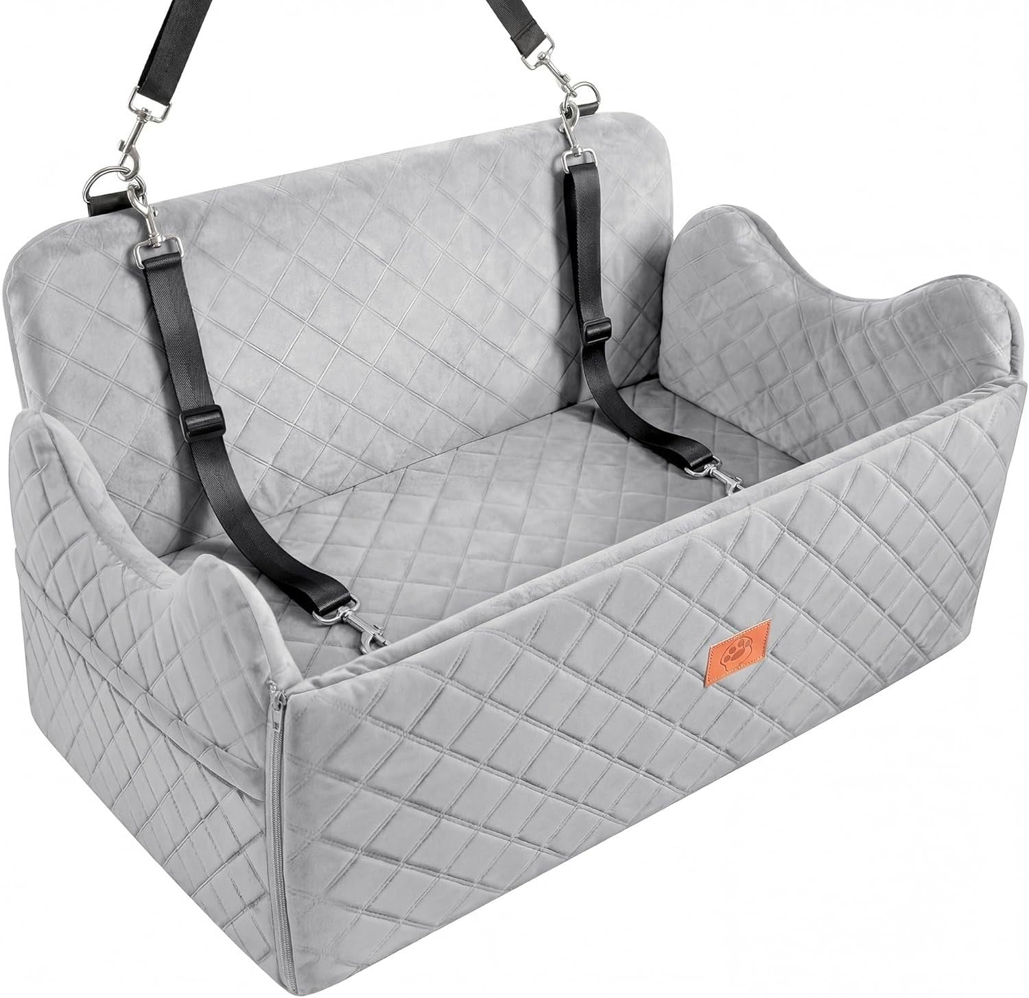 Elevated Dog Car Seat 55lb Travel Bed Memory Foam Washable Booster