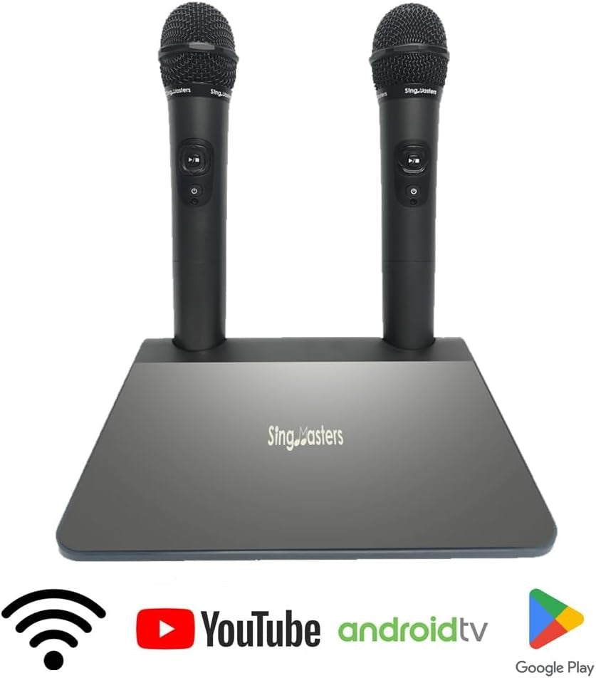 Smart Karaoke Machine 13K Songs WiFi Android TV 2 Wireless Mics