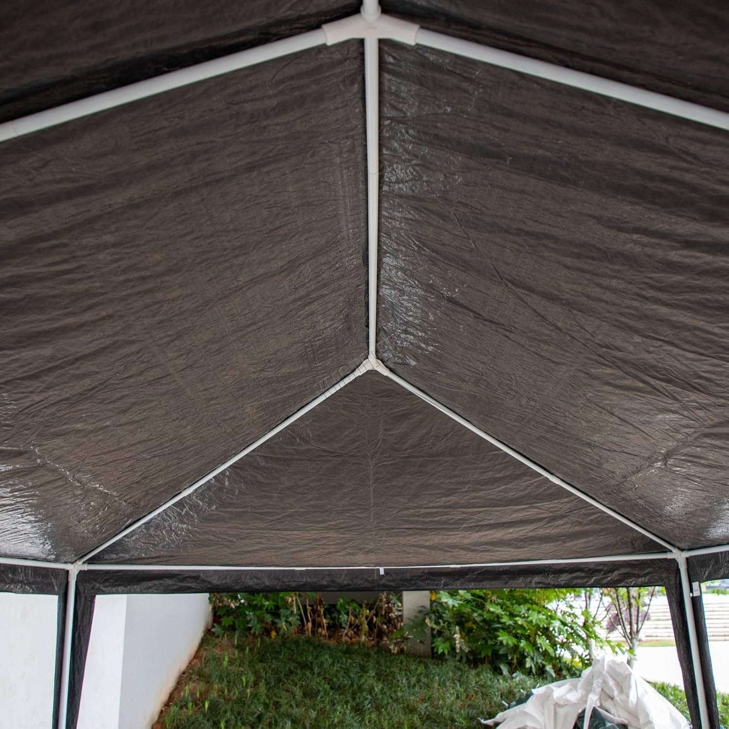 3x6M Steel Frame Gazebo With 6 Sidewalls Waterproof Garden Party Tent Grey