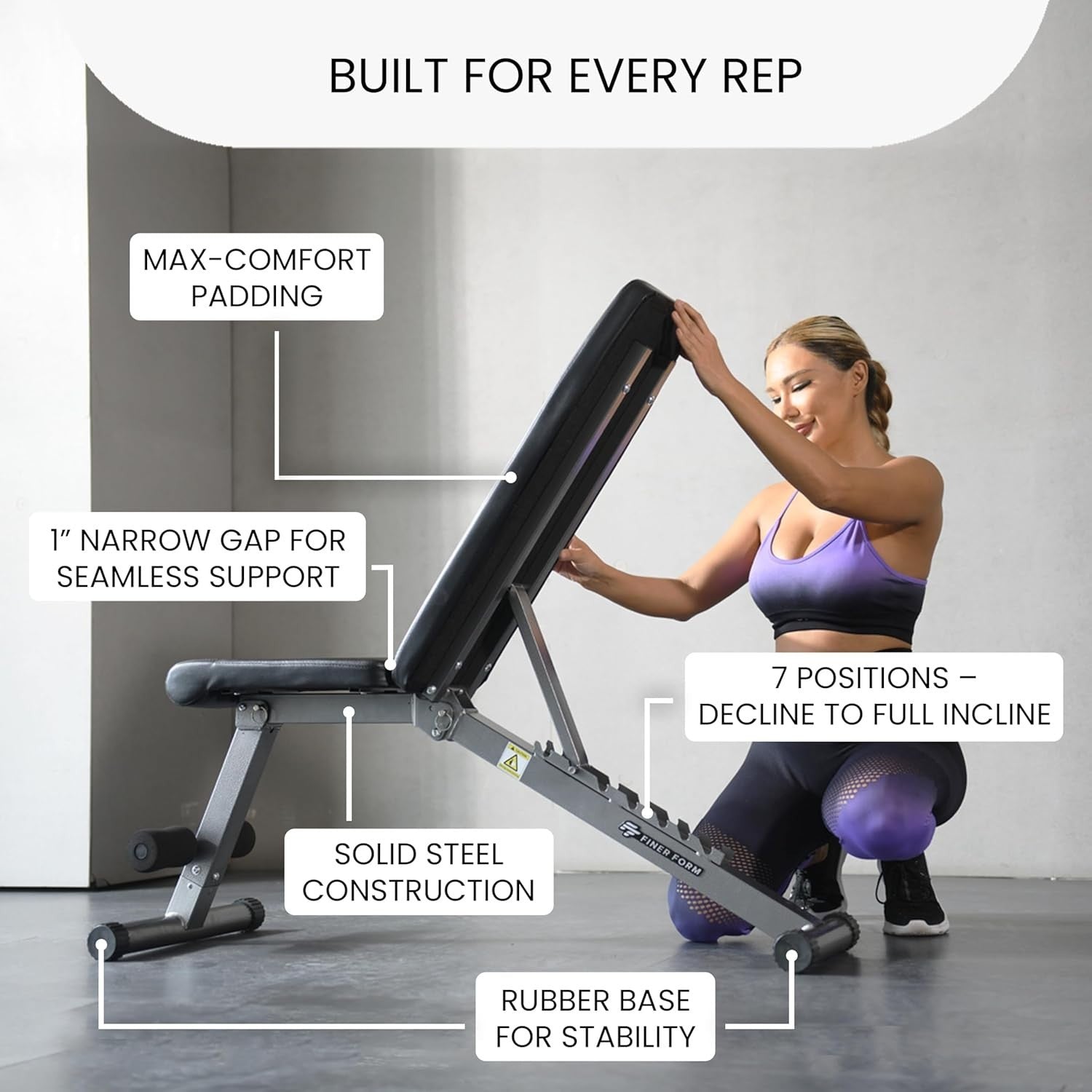 5-in-1 Adjustable Foldable Weight Bench 800lb Full Body Home Gym