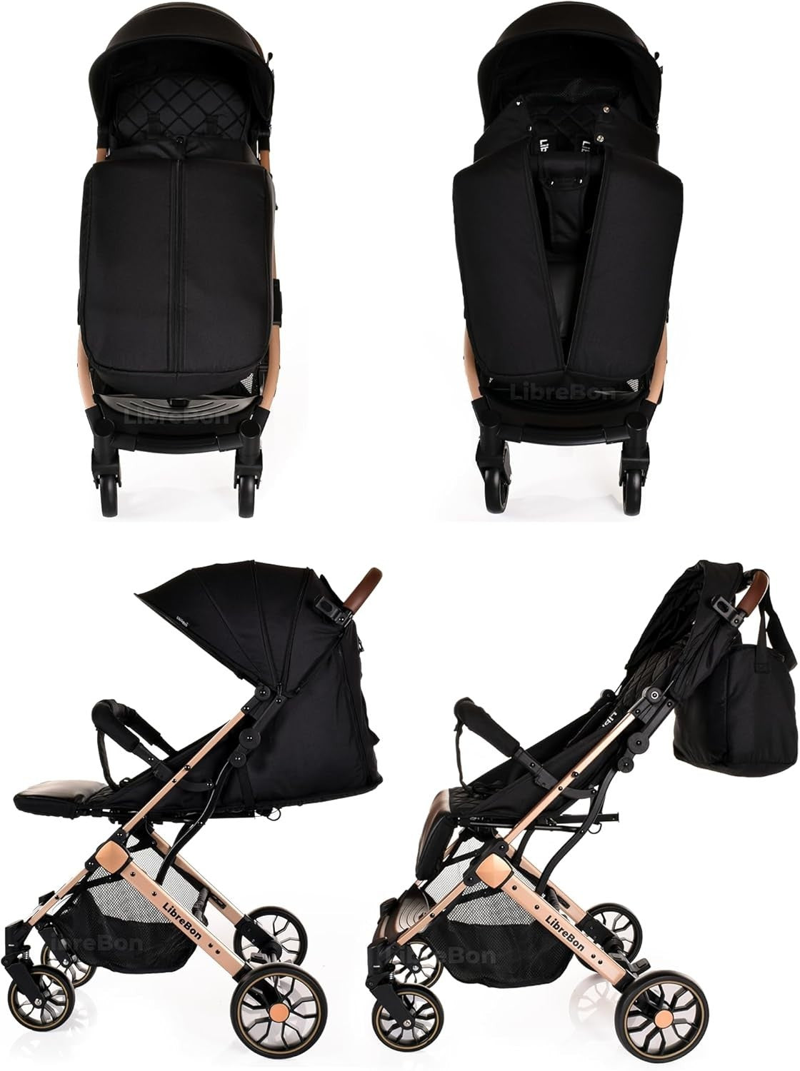 Lightweight Travel Stroller One Hand Fold Compact Buggy with Rain Cover