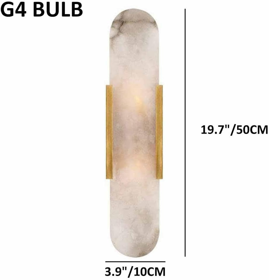 Modern Marble Wall Sconces Set of 2 Gold LED Bathroom Vanity Lights