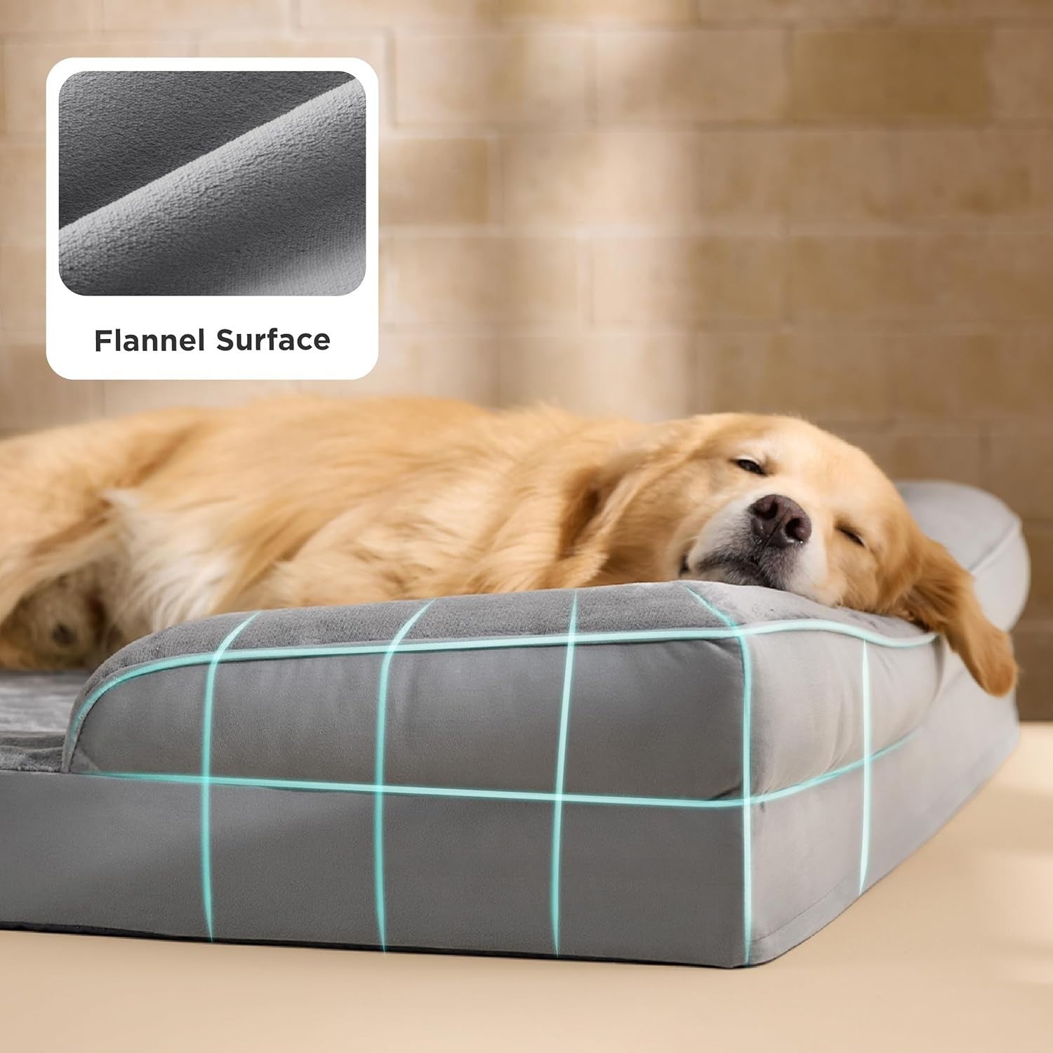 Large Orthopedic Dog Bed 89x63cm Waterproof Black