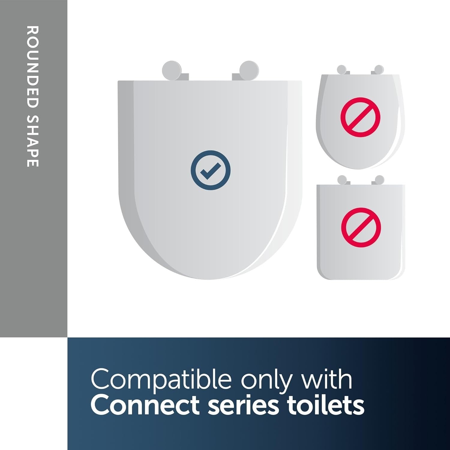 Connect Toilet Seat Round White Wrapover Soft Close Durable Duroplast