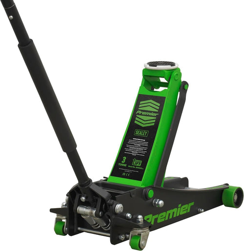 3 Ton Low Profile Rocket Lift Trolley Jack 100–533mm Heavy Duty Green