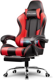 Ergonomic Gaming Chair with Footrest Massage Reclining Red PC Seat
