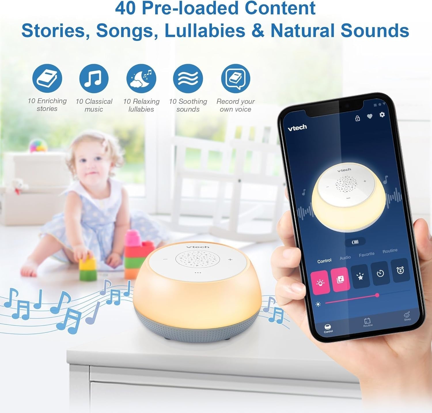 Baby Sleep Training Soother White Noise Stories Night Light Projector Bluetooth