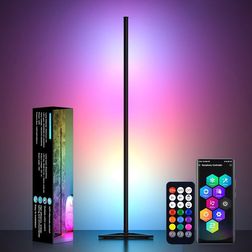 RGB Corner Floor Lamp Smart LED App Remote Music Sync Gaming Room Light