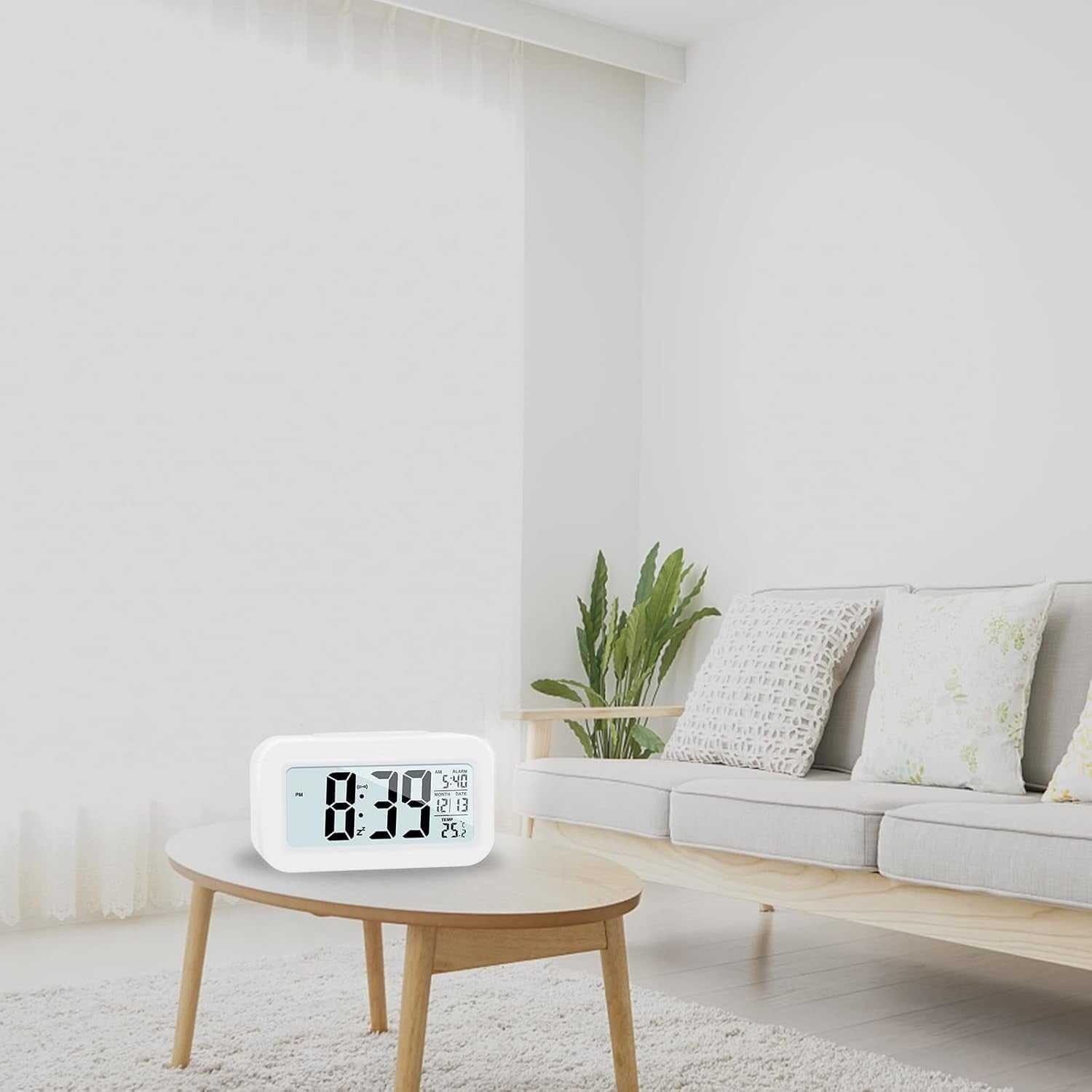 Large LCD Alarm Clock Battery Operated 12/24H Snooze Bedroom Travel Desk