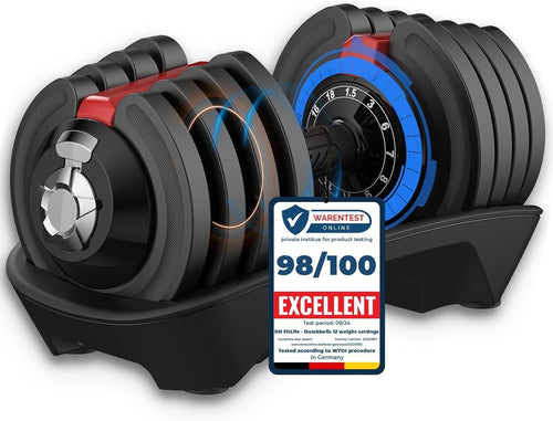 18kg Adjustable Dumbbell Single 12-in-1 Quick Change Cast Iron Home Gym