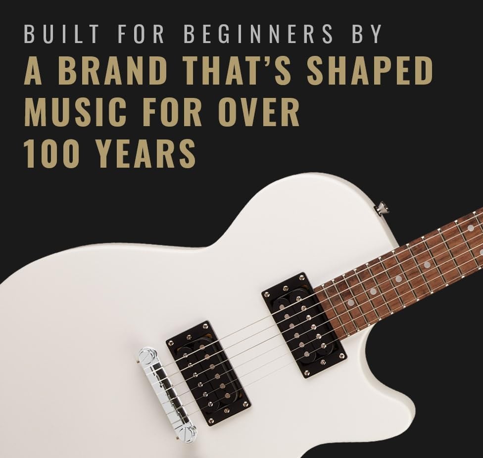 Solid Body Electric Guitar HH Pickups Laurel White