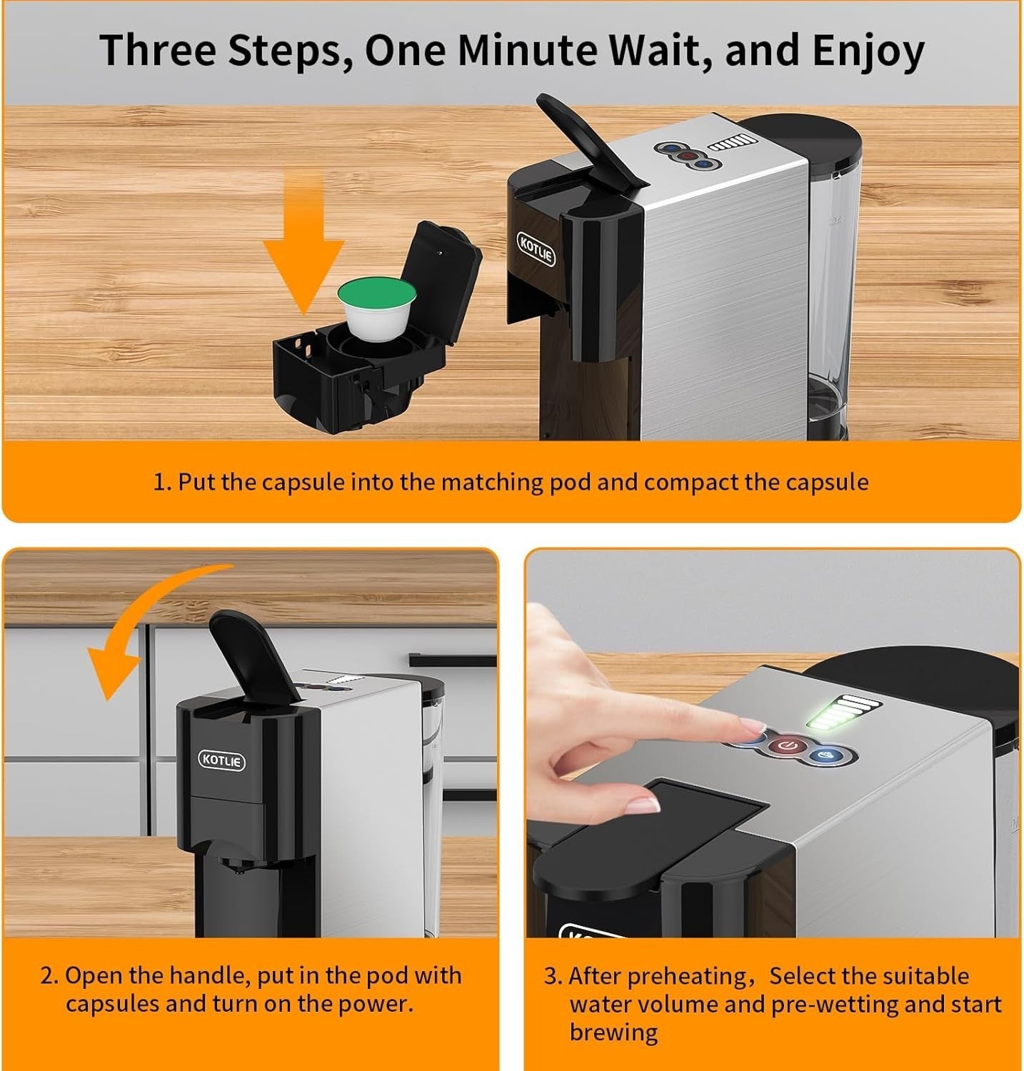 5in1 Espresso Coffee Machine 19Bar Multi-Capsule Maker Auto Shut Off 800ml Tank