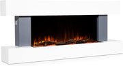 52" Wall Mounted Electric Fireplace LED Flame Heater Grey Glass Unit