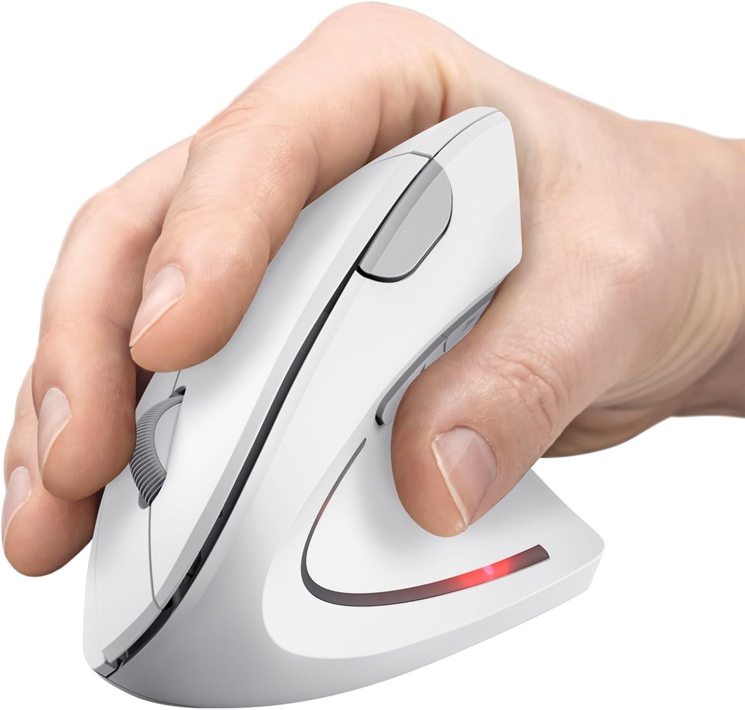 Vertical Ergonomic Wireless Mouse 6 Button 1600 DPI USB White