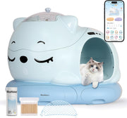 Self Cleaning Cat Litter Box APP Control 80L XL Multi Cat Odor Free