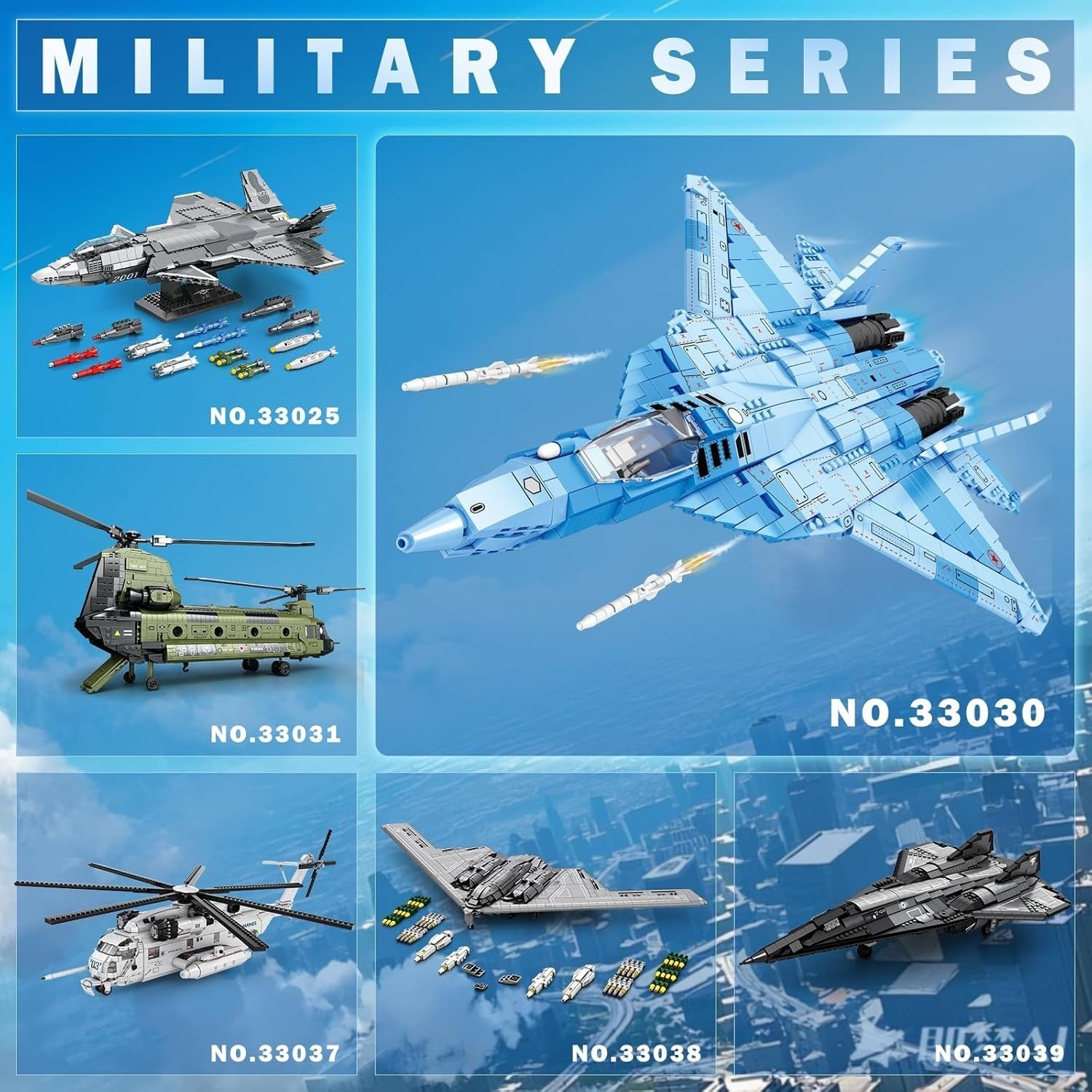 Fighter Jet Model Kit 1456pcs Military Aircraft Block Set Adults 14+